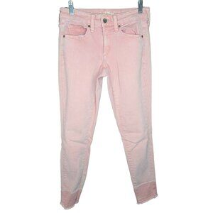Universal Thread Jeans Womens 2/26 Pink Skinny Low Rise Released Fray Hem Casual